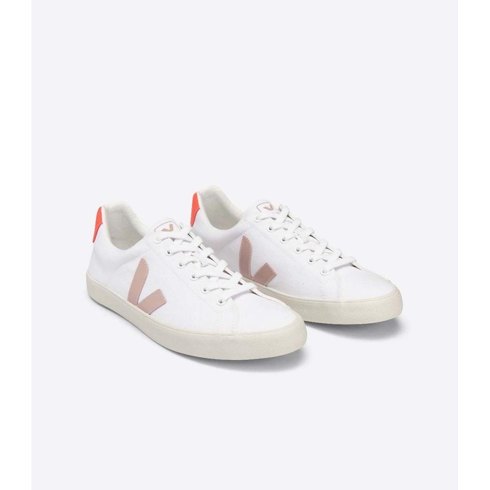 White/Orange Women's Veja ESPLAR SE CANVAS Shoes | AU 512XYU